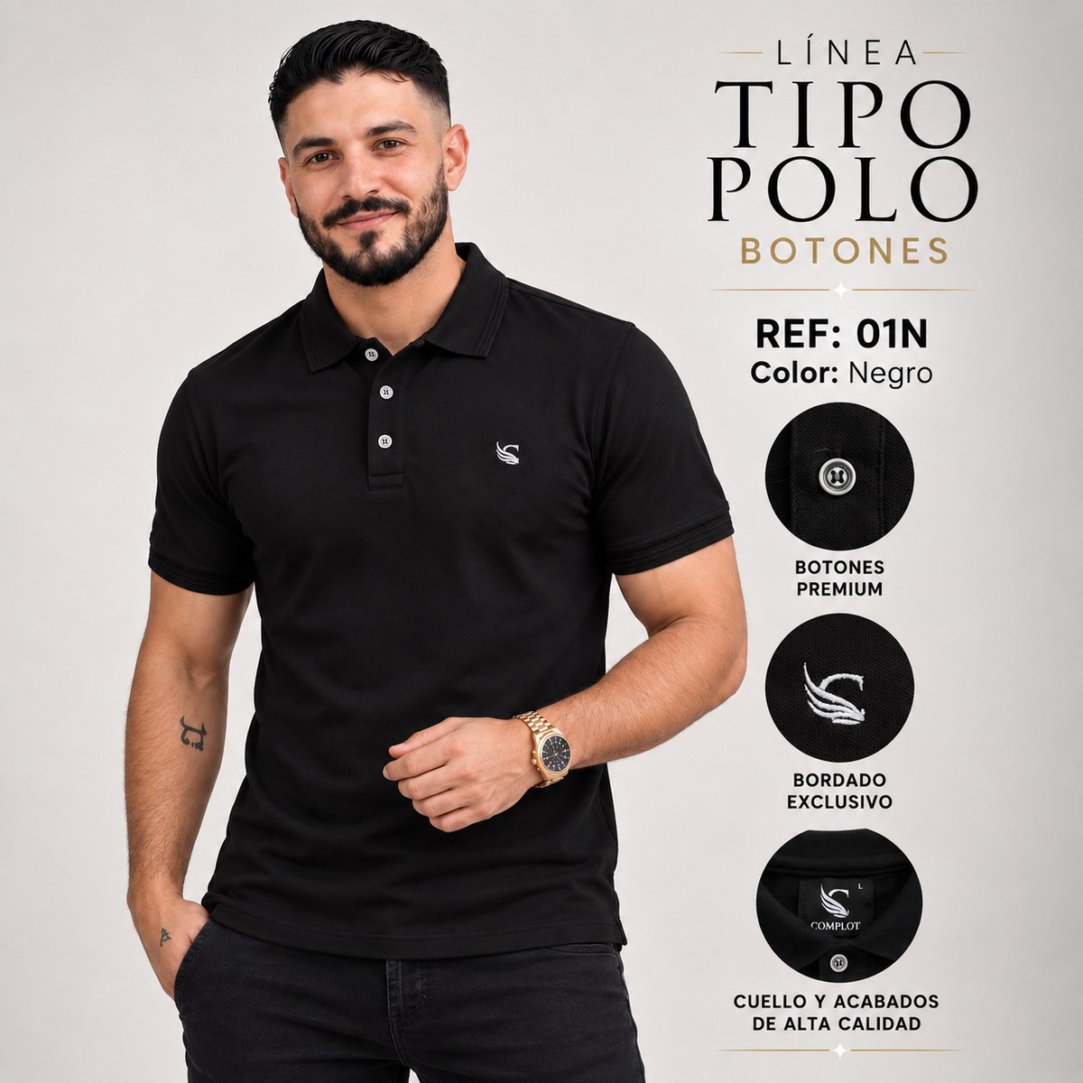 Tipo Polo Botones Ref 01