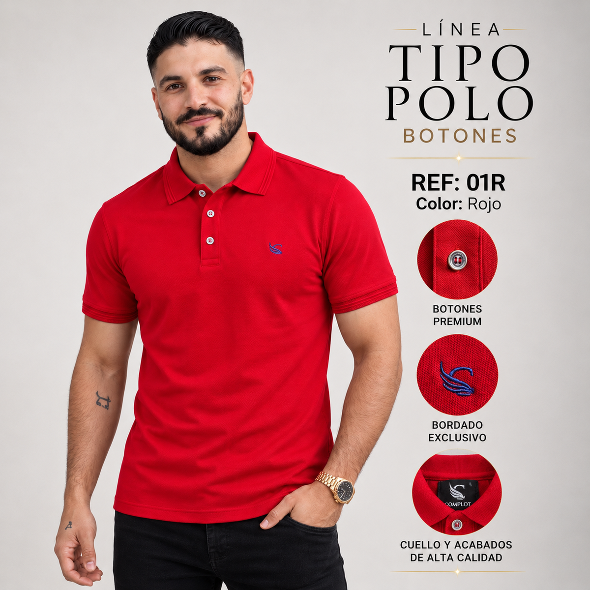 Tipo Polo Botones Ref 01