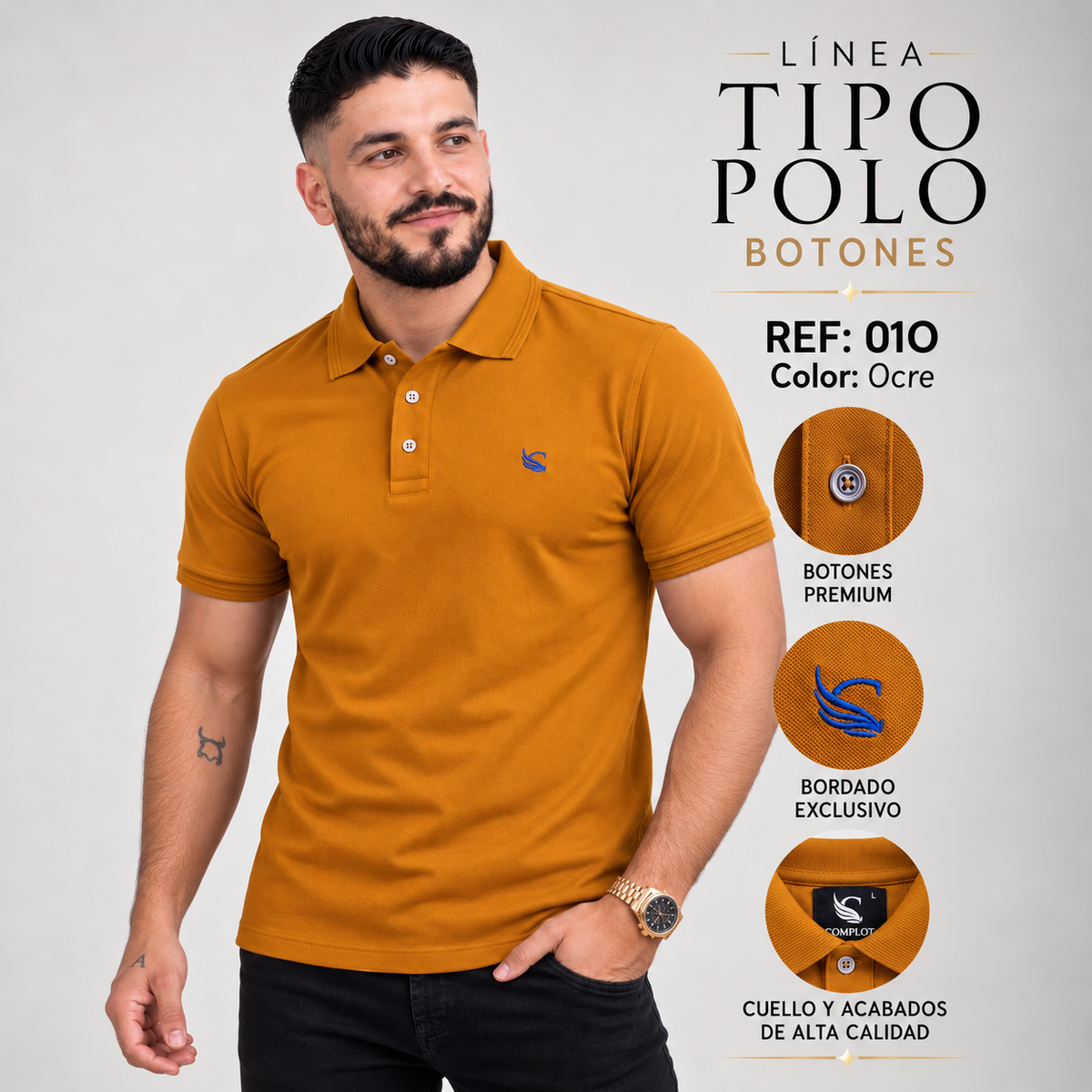 Tipo Polo Botones Ref 01