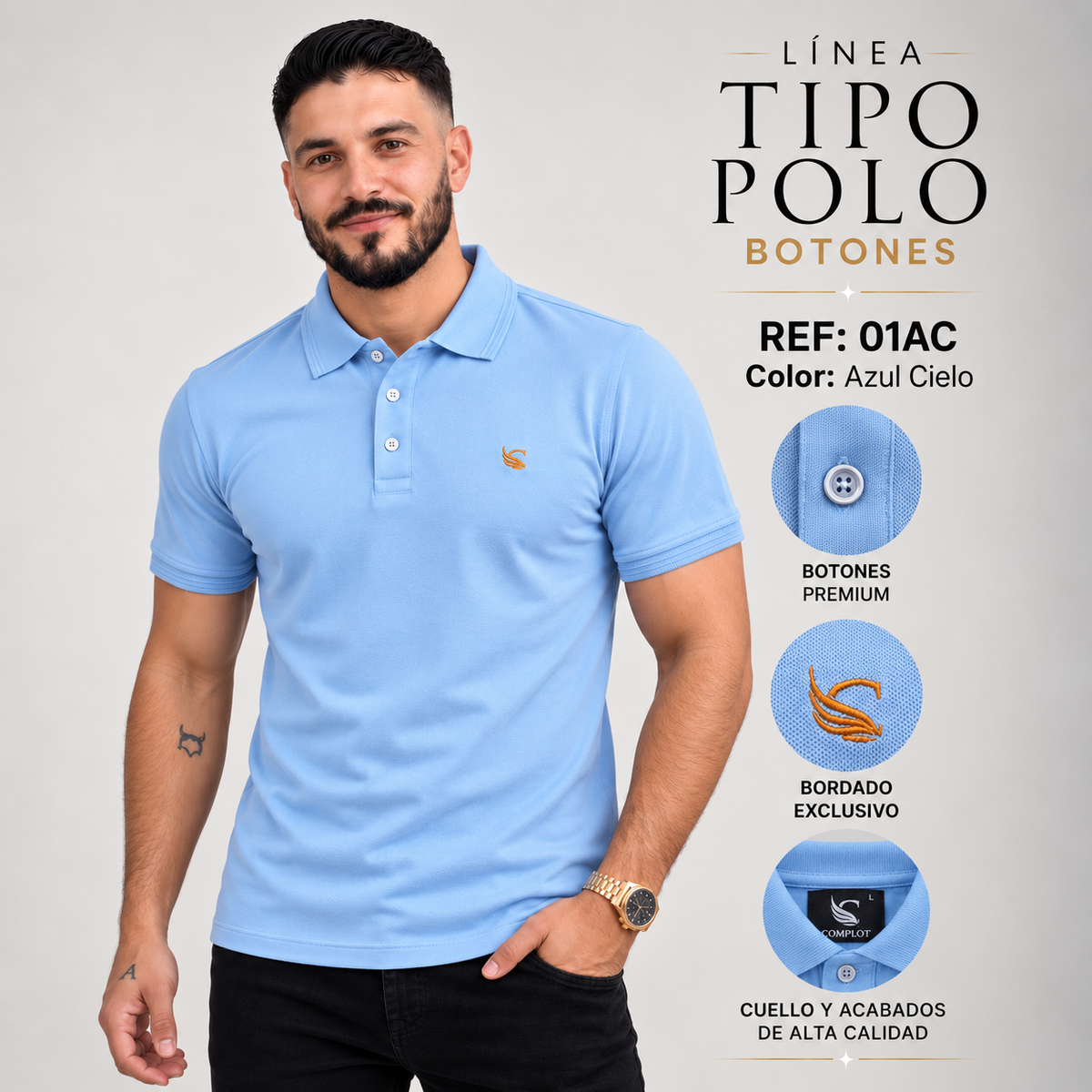 Tipo Polo Botones Ref 01