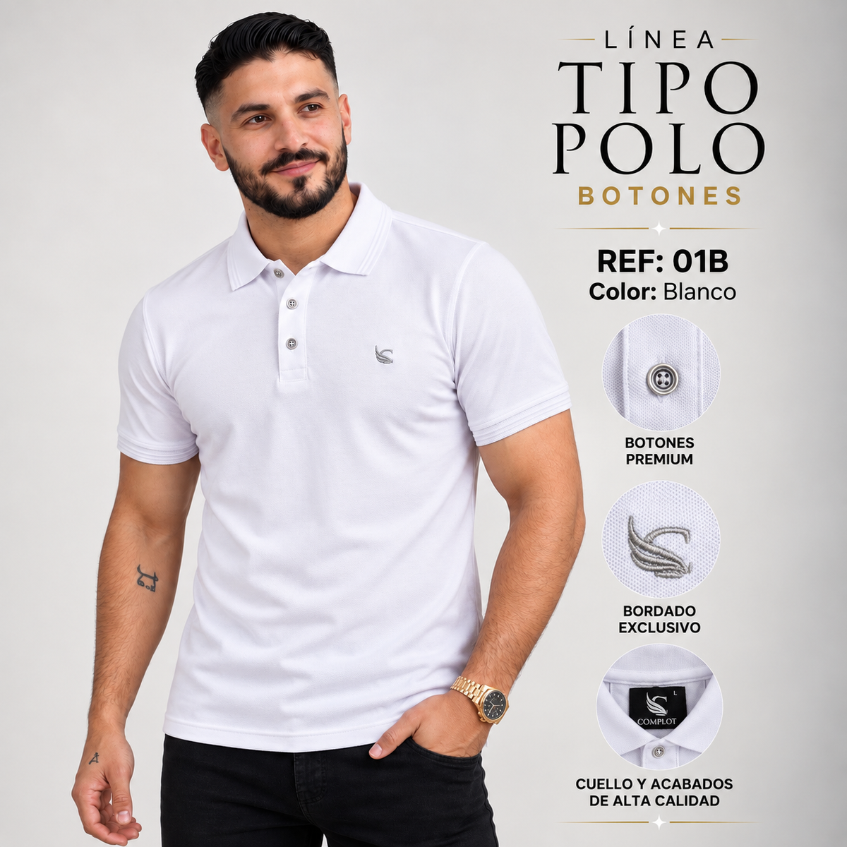 Tipo Polo Botones Ref 01