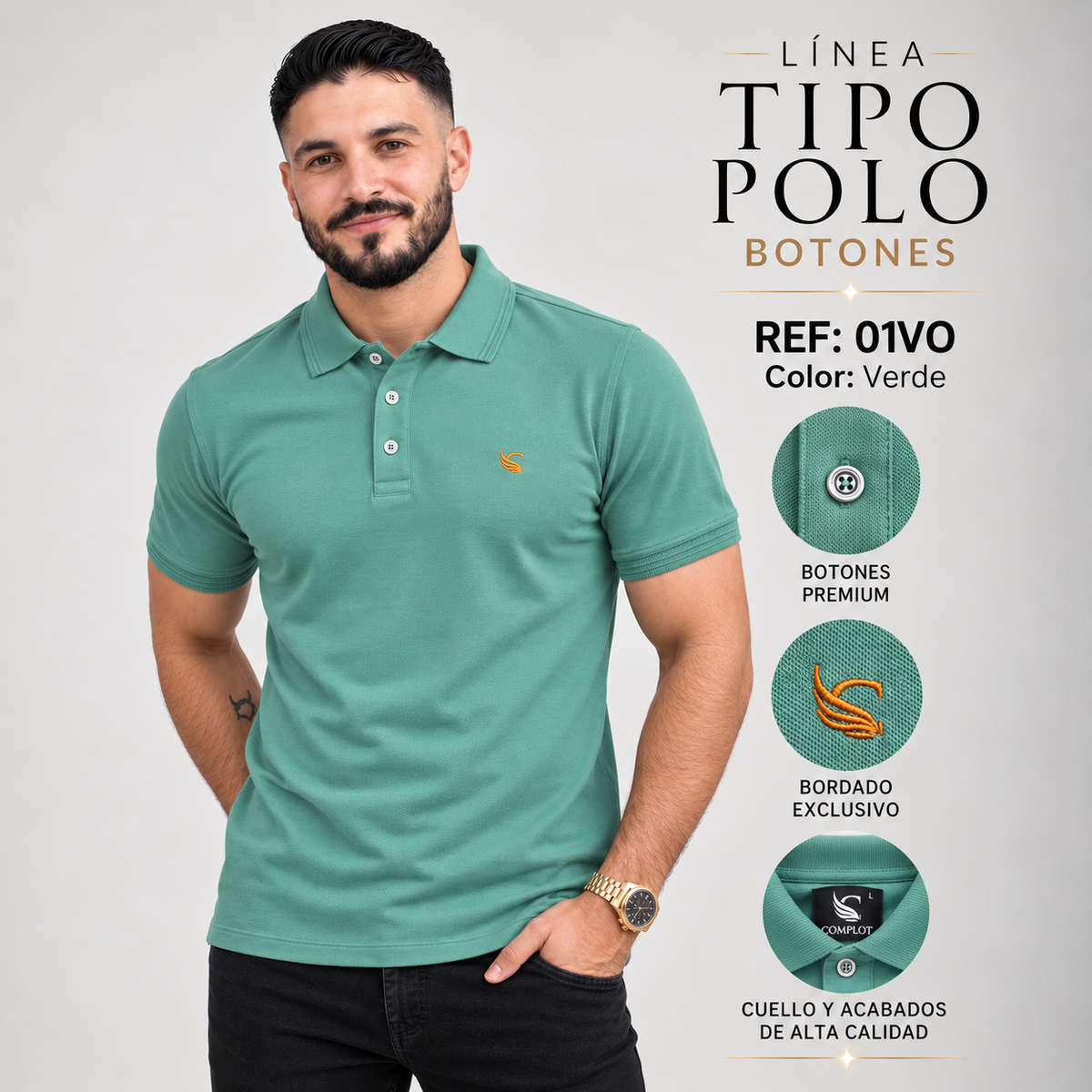 Tipo Polo Botones Ref 01